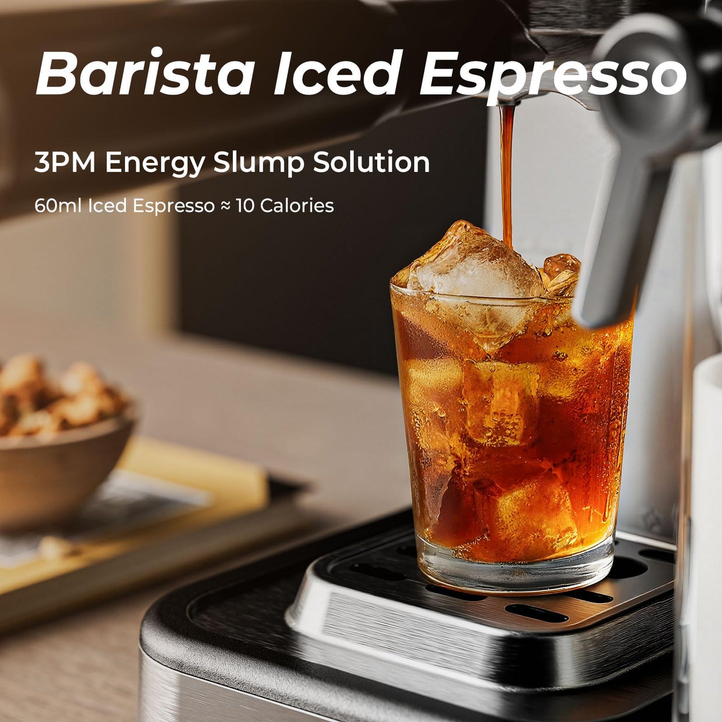 RoneKIT Espresso Machine with Automatic Milk Tank,Espresso Cool & Cappuccino Machine, 20Bar Espresso Coffee Machines, Touch Screen with Timer, 50.7Oz Removable Reservoir, Black