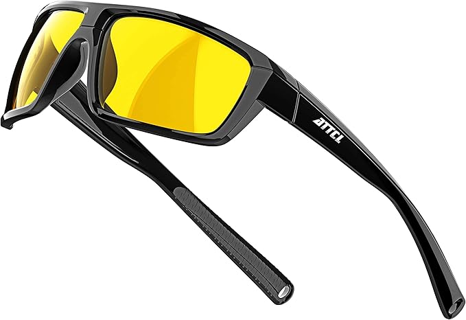 ATTCL Polarized Sunglasses Men for Fishing: UV Protection Lightweight TR90 Sports Wrap Sun Glasses Driving Golf Running