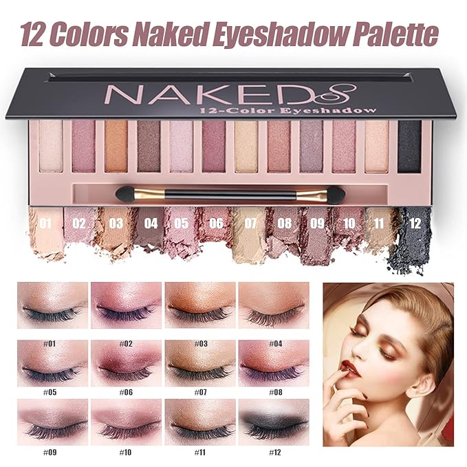 All in One Makeup Kit for Women Full Kit, Make Up Gift Set for Women Teens Girls, Includes Eyeshadow Foundation Lipstick Mascara Brush Sponge Brow Powder Soap Eyeliner Primer Contour Cosmetic Bag