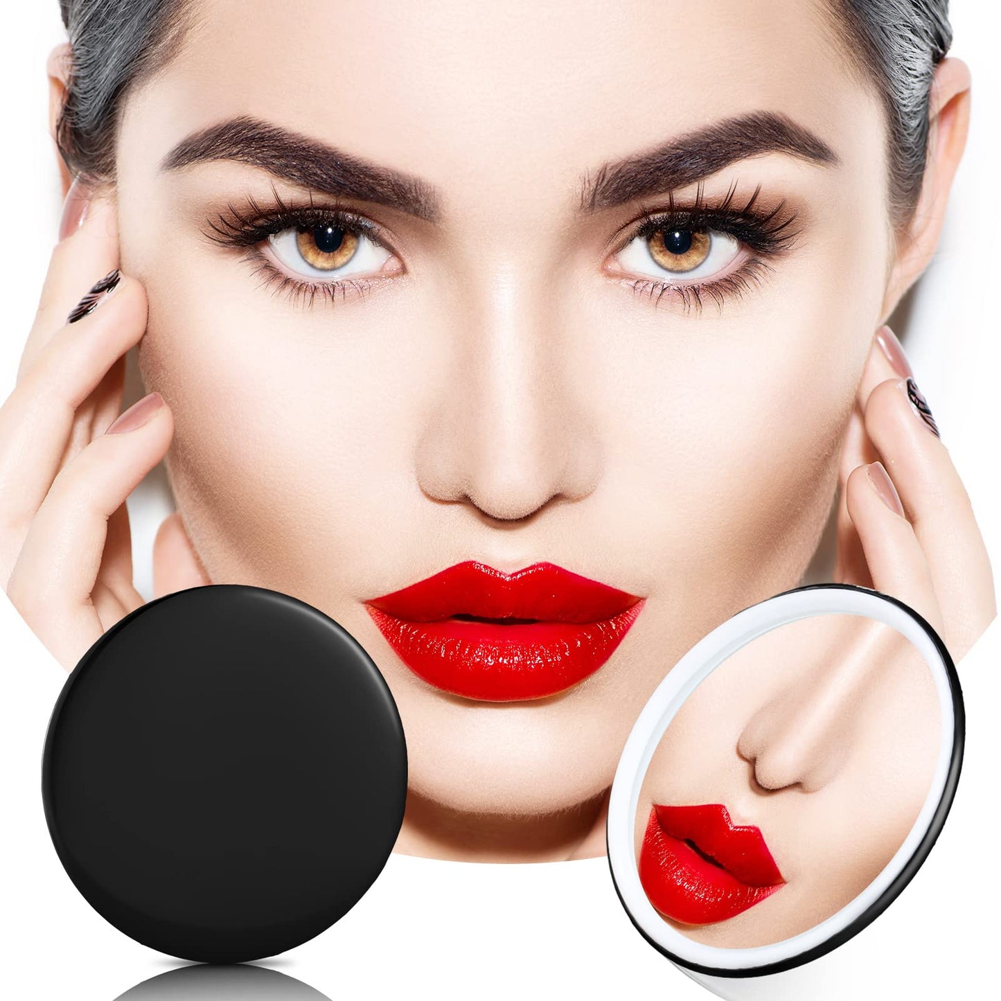 Blulu Compact Mirror Bulk Mini Portable Round Small Makeup Pocket Mirror for Purse Women Travel Daily Use, 2.76 Inch(Black,36 Pi