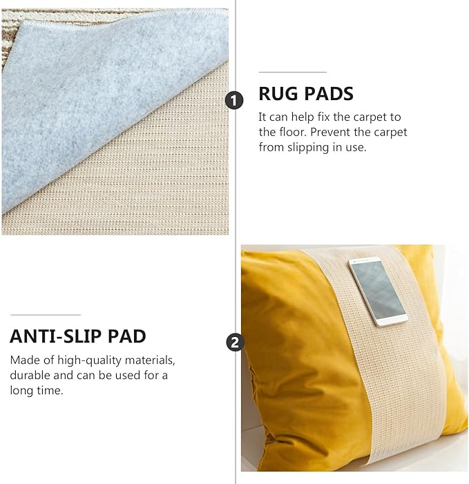 Latex Anti-Skid Rug Pads Non-Slip Multi-Function Gripper for Hardwood and Vinyl Floors Cushions Sofas Mattresses Beige Carpet Mat Pads