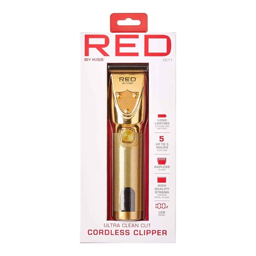 RED by Kiss Cordless Hair Clippers, Hair Trimmer for Professional Haircut, Grooming Kit for Men Ultra Clean-Cut Clipper