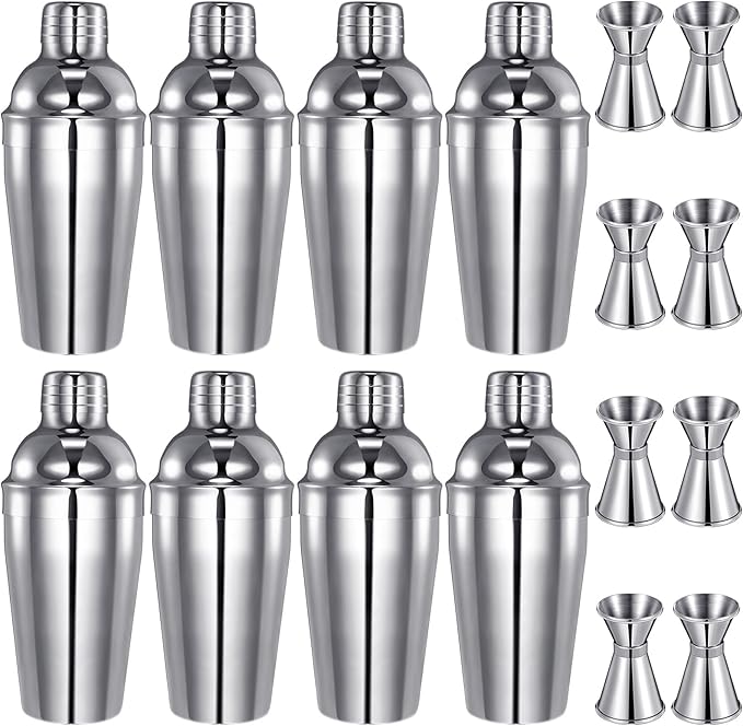 Umigy Cocktail Shaker Set Martini Shaker Bulk Stainless Steel Martini Mixer with Strainer and Double Measuring Jigger for ...