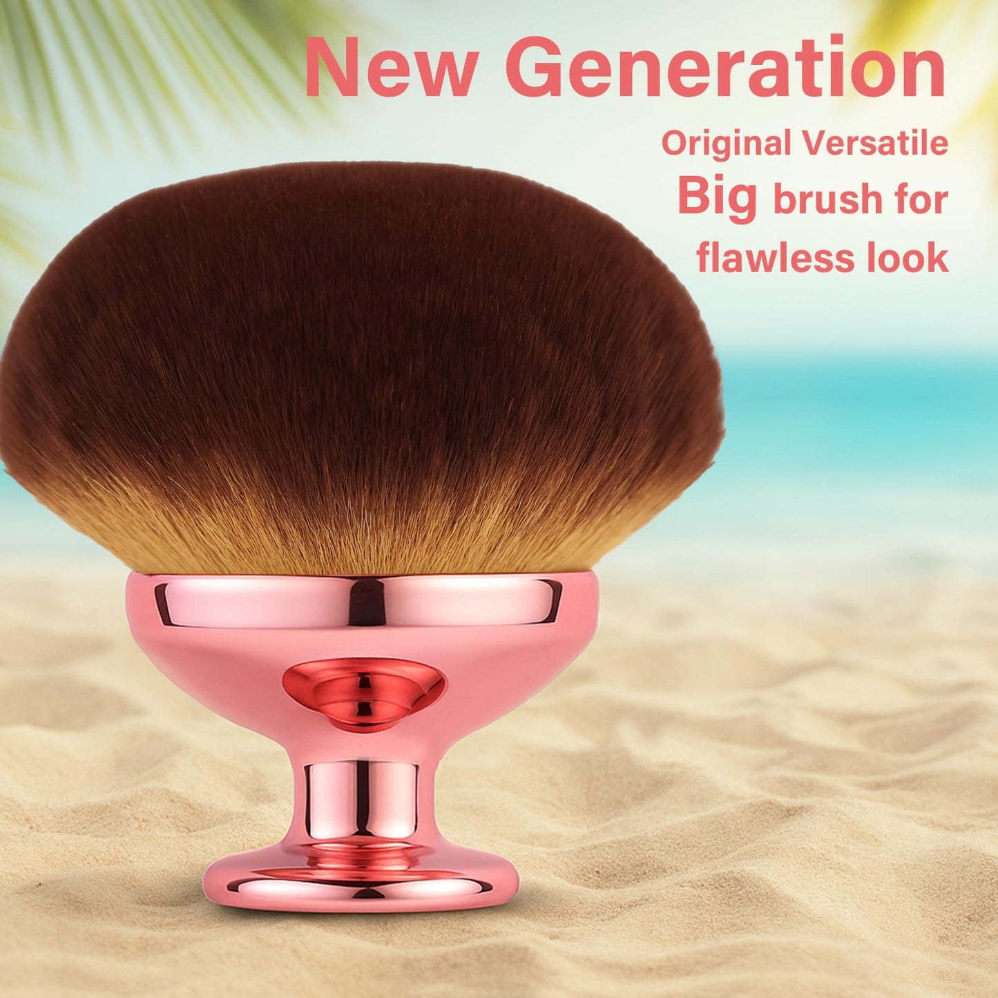 Extra Large Body Makeup Brush For Self Tanner, Leg Makeup &Bronzer Blend,90 mm Wide-headed Kabuki Brush Provides More Even &Pret