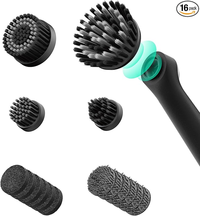 HOTO 16 PCS Replacement Brush Heads for Wand™ Grout Brush, Suitable Electric Grout Scrubber Only, Cordless Spin Scrubber Accessories for Tiles, Grout, Corners, Crevices