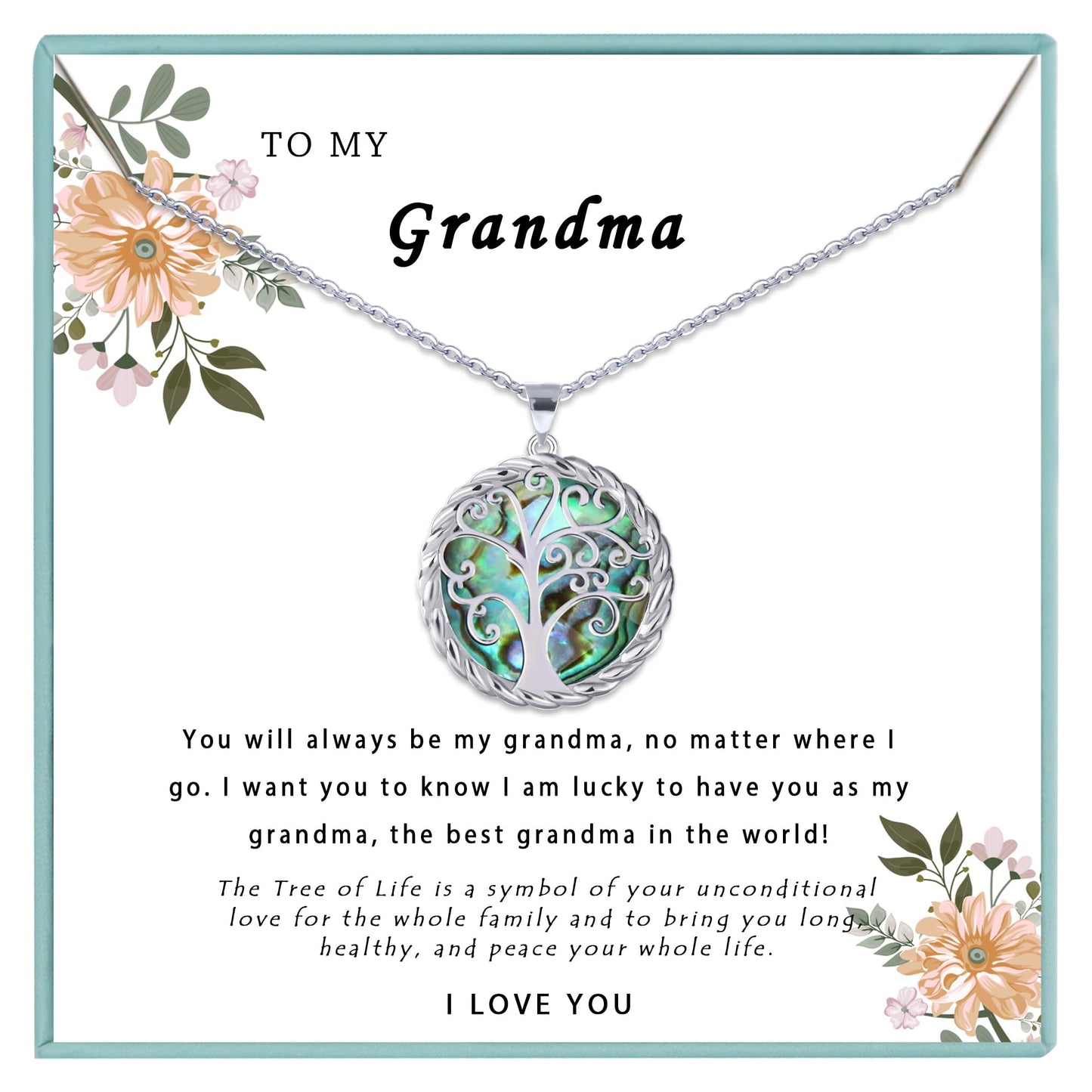 SmileBelle Gifts for Grandma Necklace Tree of Life Necklace as Christmas Gifts for Nana from Grandkids, Generations Necklace for Granny Birthday Gift from Granddaughter, NaNa Gift Ideas for Grammy