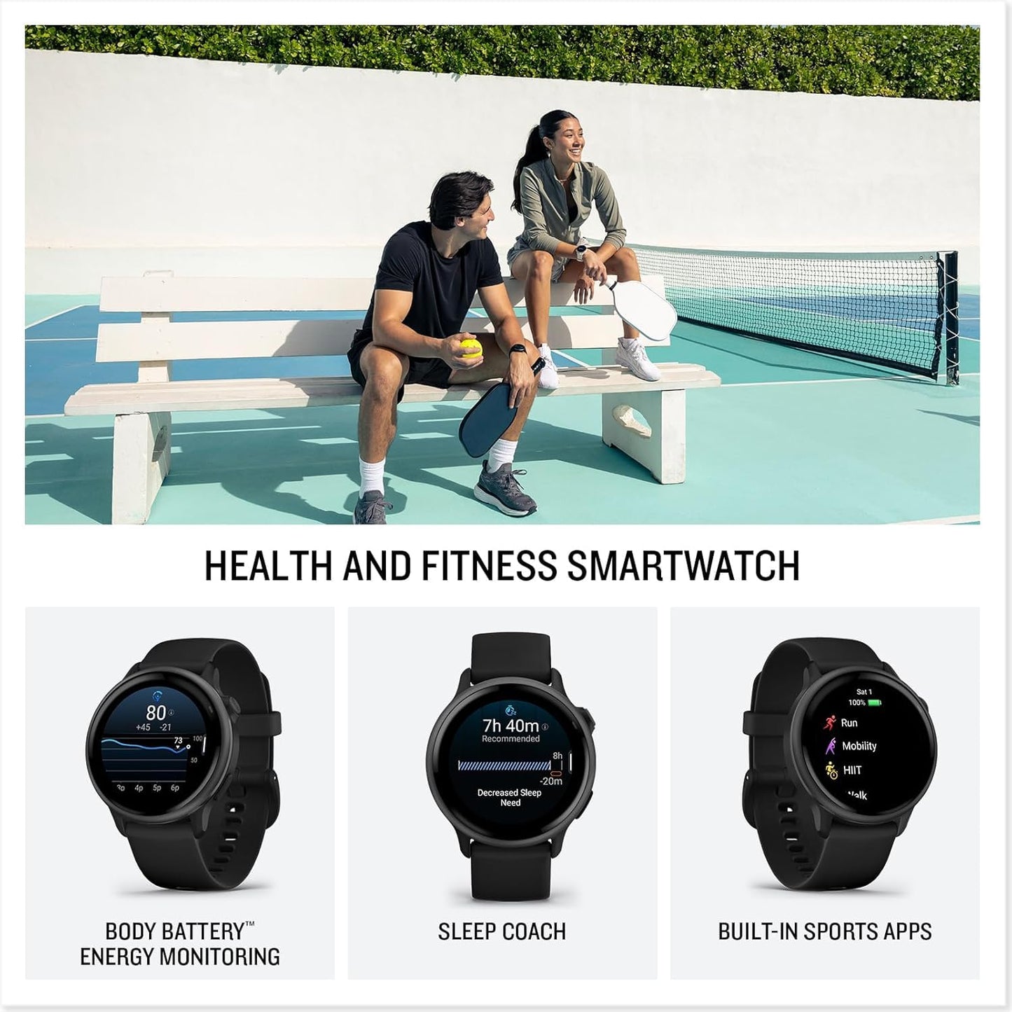 Garmin Vivoactive 6 Gps Smartwatch With Amoled Display, Slate | Advanced Health And Fitness Features, Up To 11 Day Battery, Ener