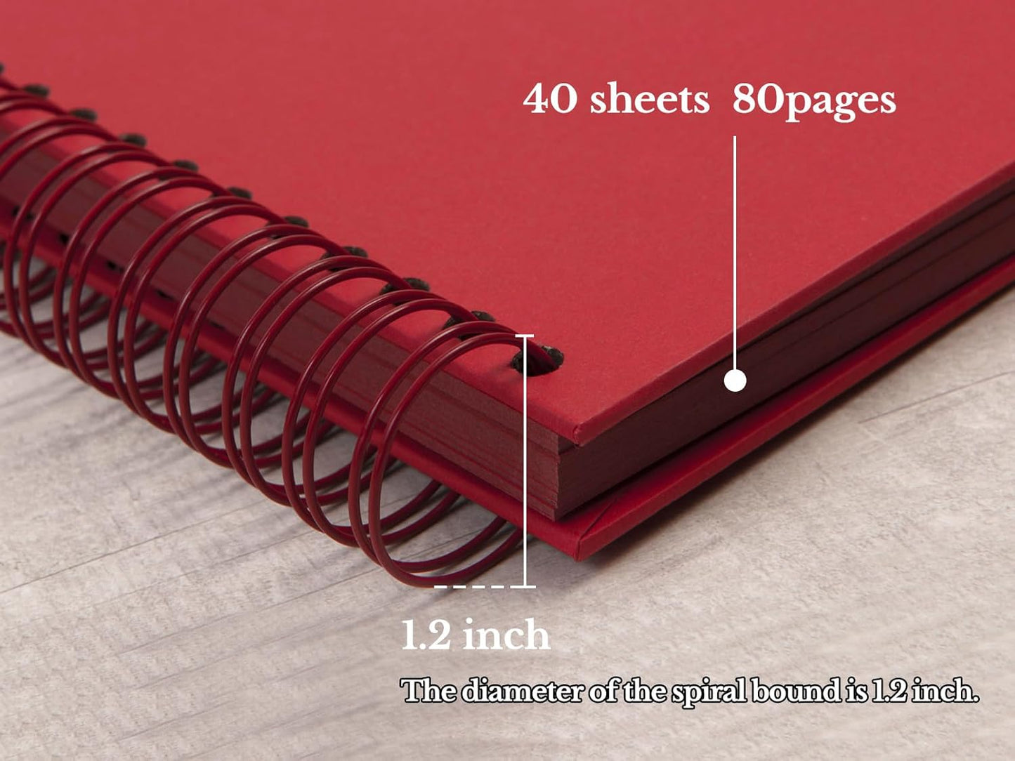 potricher 10 x 10 Inch DIY Scrapbook Photo Album 80 Pages Thick Kraft Blank Red Paper Memory Book for Wedding and Anniversary Family (Red, 10 Inch)