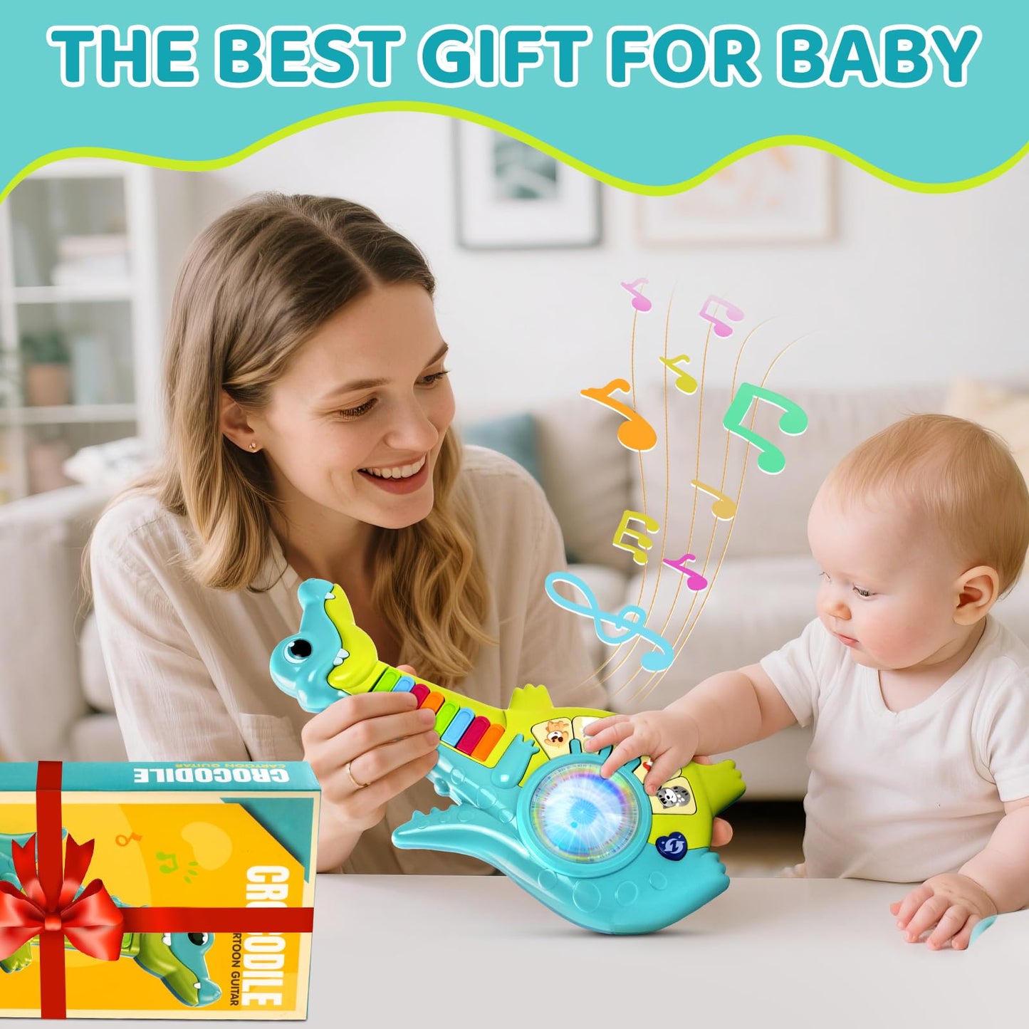 Marstone Toddler Toys for 1 Year Old Boy and Girl Gift: Baby Musical Toys 12-18 Months, Educational Piano Guitar for Toddlers 1-2 with Animals and Sounds, 1st First Gift for Birthday, Christmas, Xmas