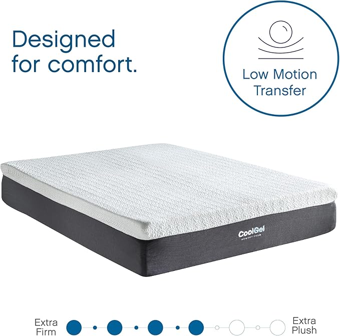 Cool Gel 12 Inch Full Size Mattress Memory Foam Medium Firm, Gel Memory Foam Mattress Full Matress Cooling, Made in the USA, 12" Depth with Pressure Relief, CertiPUR-US Certified No Fiberglass, Bed