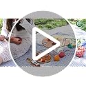 G GOOD GAIN Waterproof Picnic Blanket Portable with Carry Strap for Beach Mat or Family Outdoor Camping Party (Navy Blue)