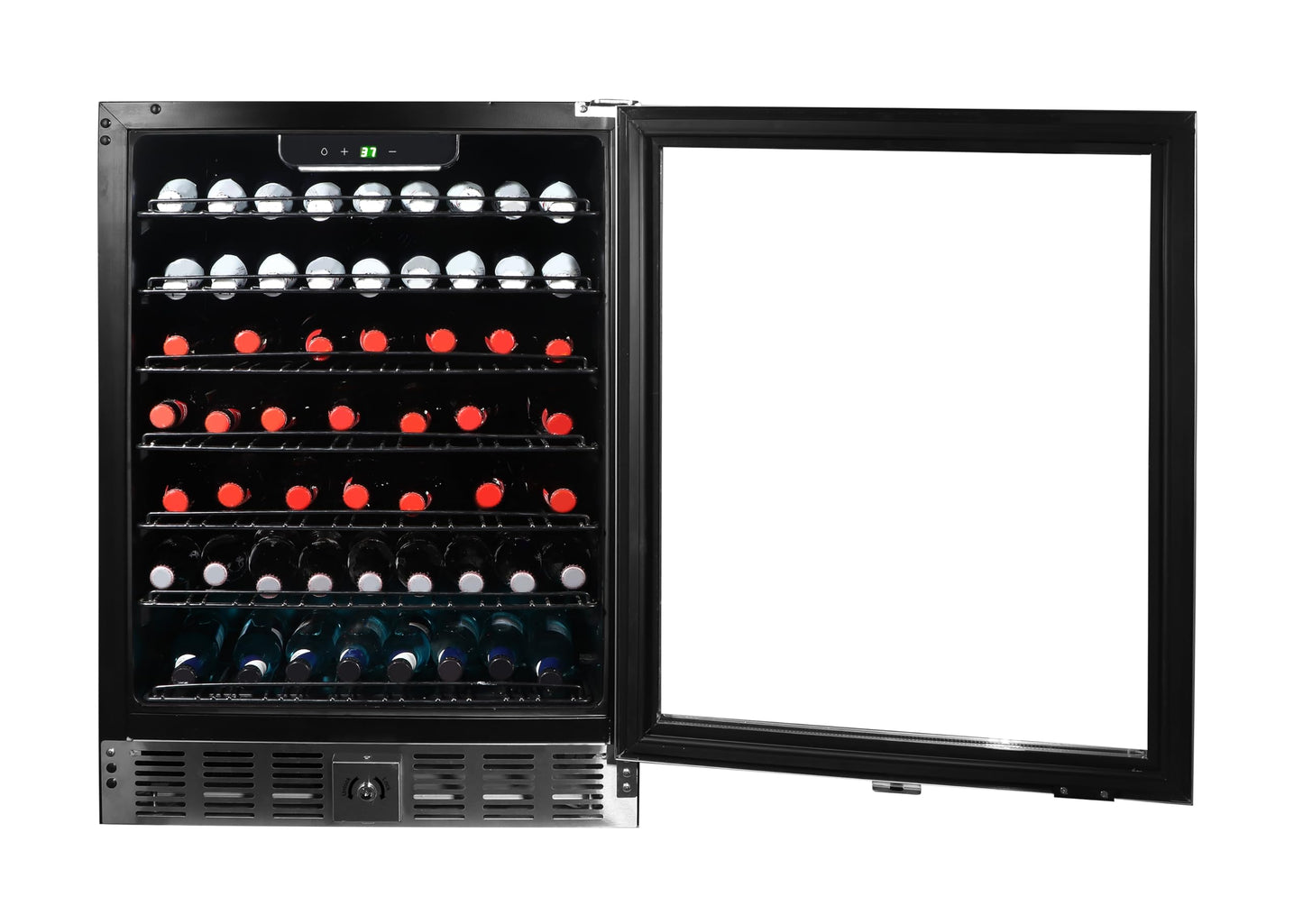 Frigidaire, 24" Wide 5.1 Cu Ft Capacity, Built-in Under Counter Beverage Fridge, Glass Front