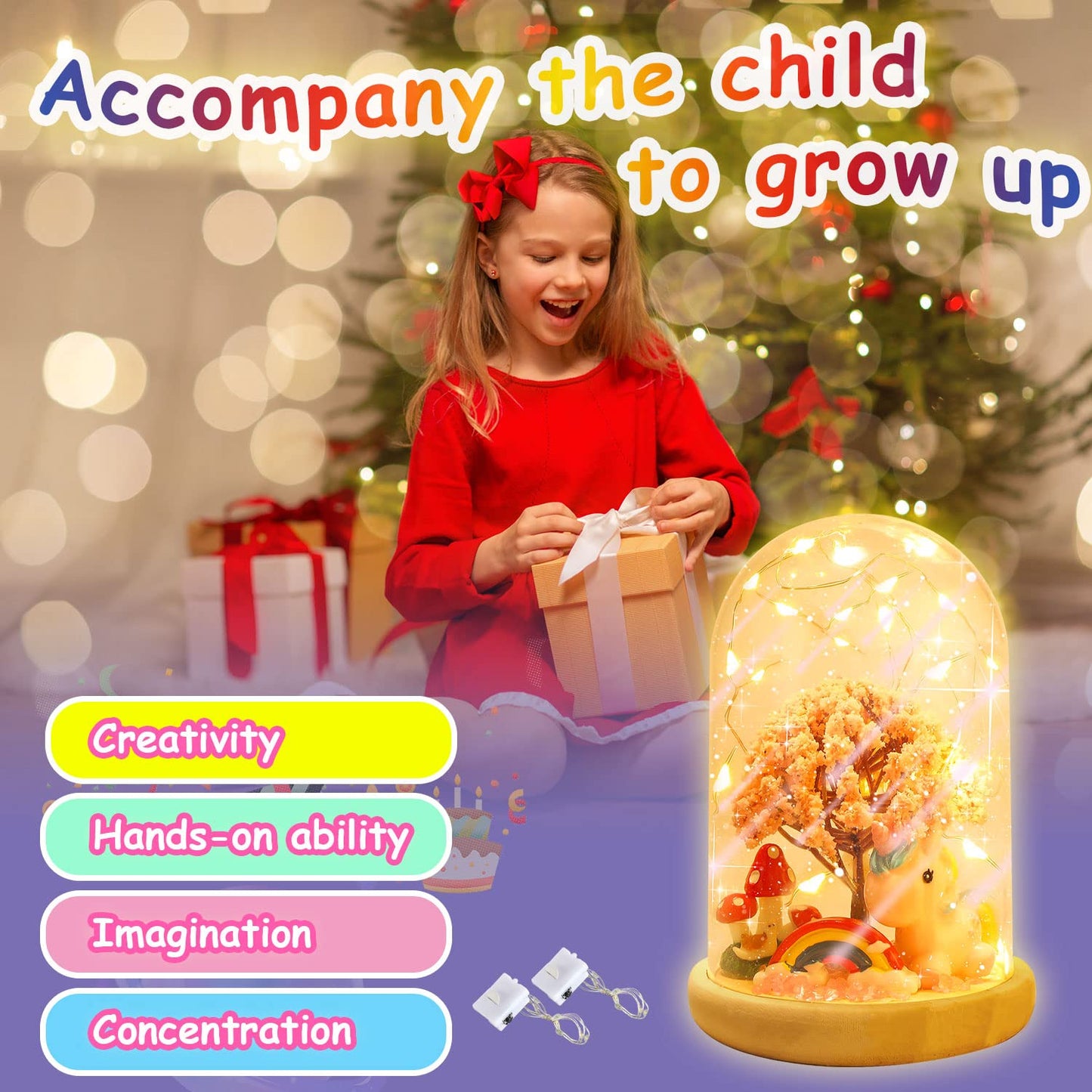 HONGID Make Your Own Unicorn Night Light - Unicorn Craft Kit for Kids,Unicorn Toys for Girls,Kids Christmas Gifts for Teen Girls Age 3+