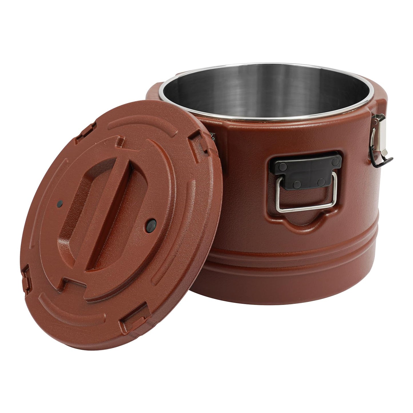 Commercial Insulated Food Container, 32QT/8Gal Insulated Soup Container Bucket Commercial Food Warmer Insulation Barrel for Hot or Cold Food for Restaurant, Canteen, Home (Brown)