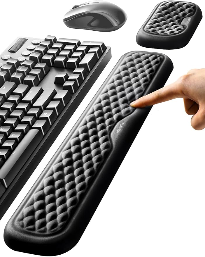 Vaydeer Wrist Rest for Keyboard and Mouse, Computer Ergonomic Wrist Support Pad, Soft Memory Foam Arm Cushion for Desk, Pa...