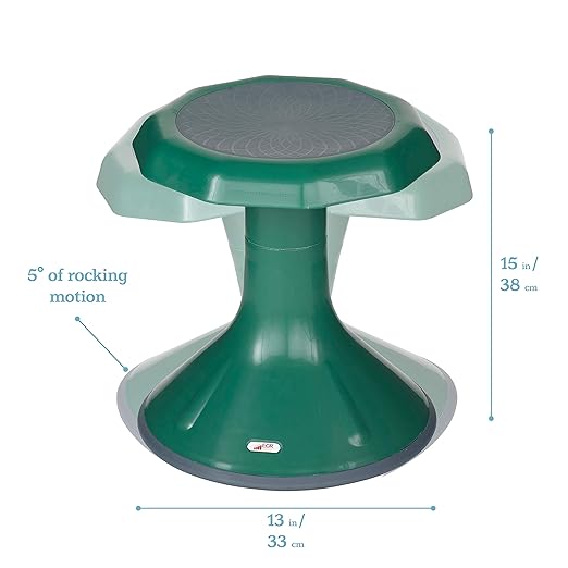 ECR4Kids ACE Active Core Engagement Wobble Stool, 15-Inch Seat Height, Flexible Seating, Green