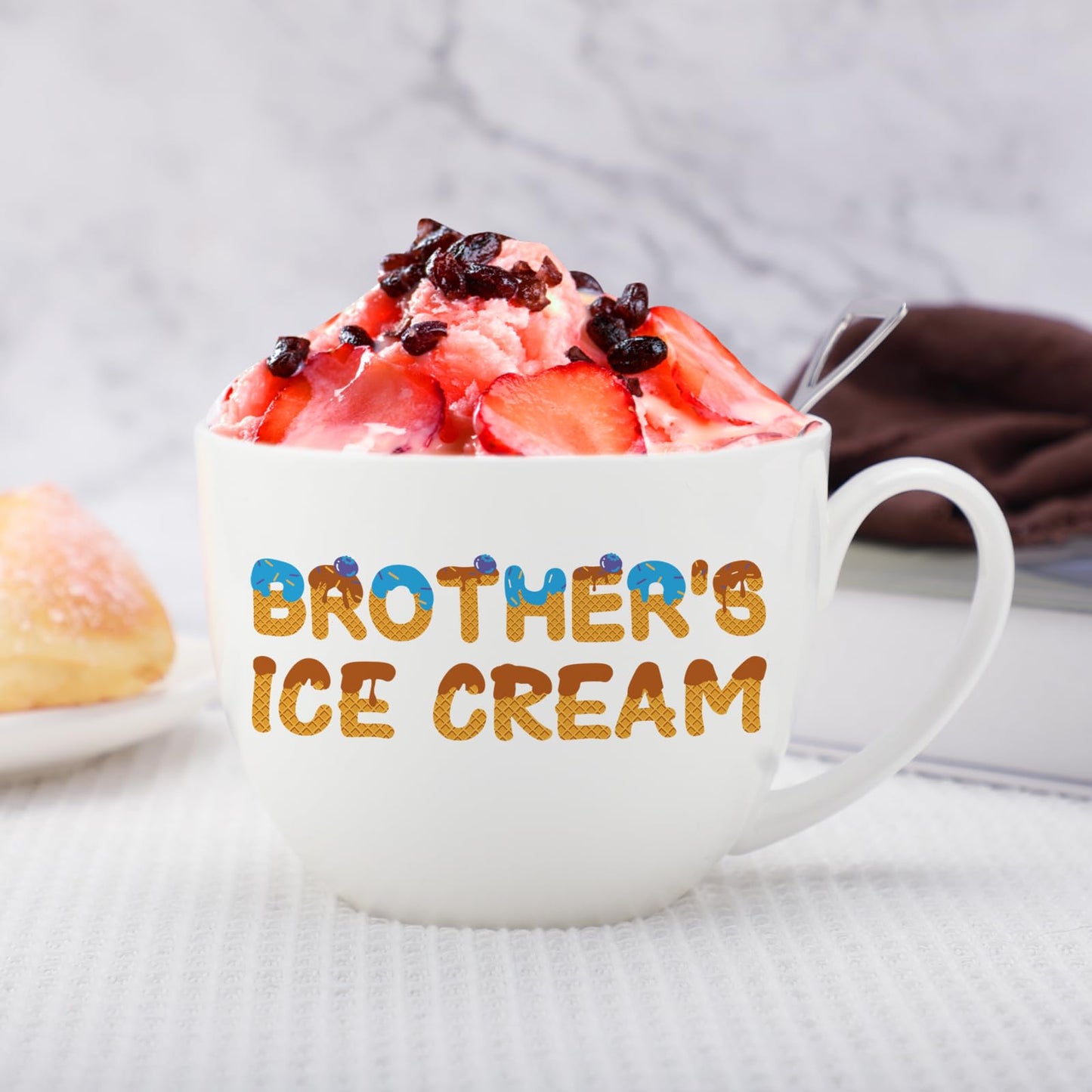 Aremdys Brother Gifts from Sister, Gifts for Brother, Brorhers Gift Ice Cream Bowl Set, Fathers Day Gift for Brother's Adult, Best Birthday Graduation Present for Brothers from Sister