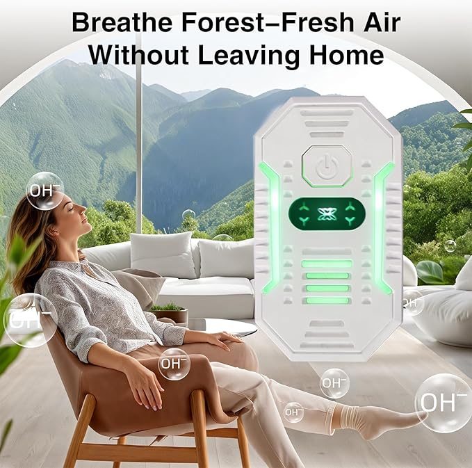 8 Pack Plug In Air Purifier Negative Ion Air Freshener for Home, Bedroom Kitchen Office Garage Room Air Ionizers Pets Smell Odor Dust Quiet Operation Portable Air Purifier