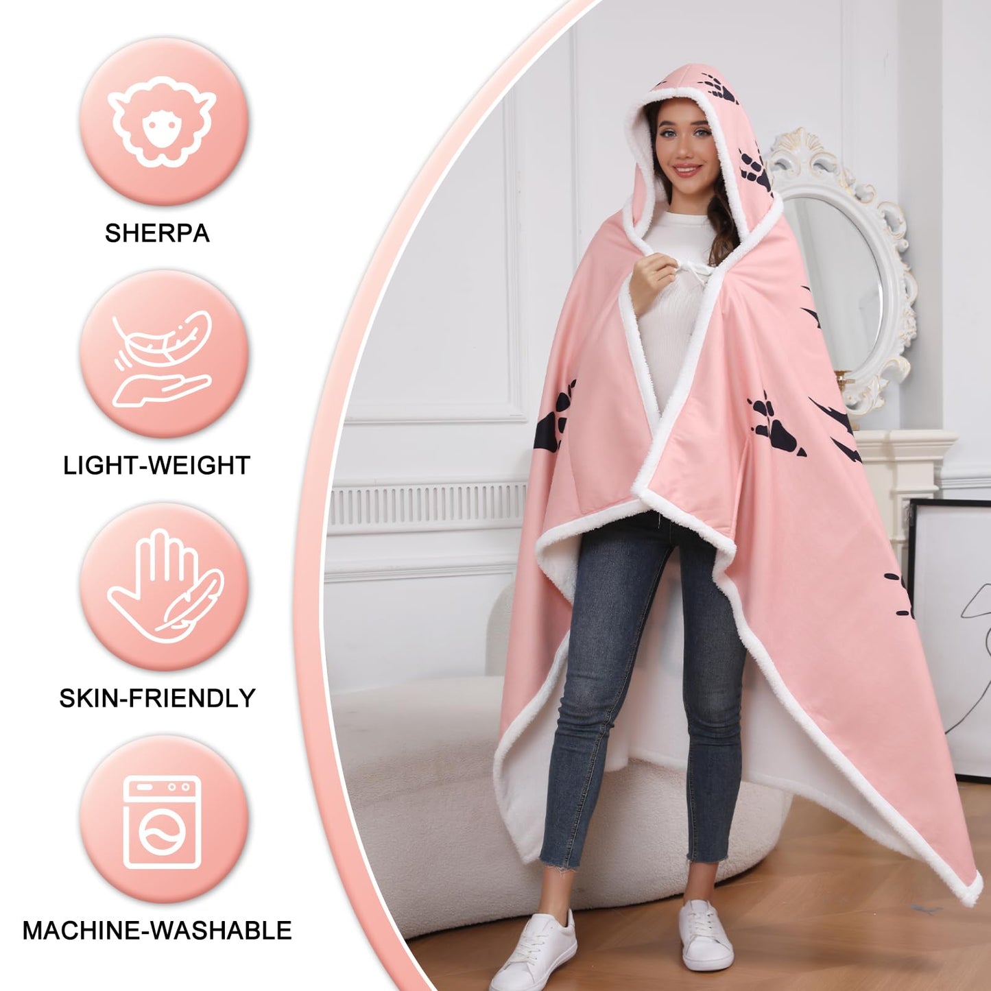 REFTTENW Mom Birthday Gifts, Gifts for Mom from Son Daughter, Mama Blanket Hoodie
