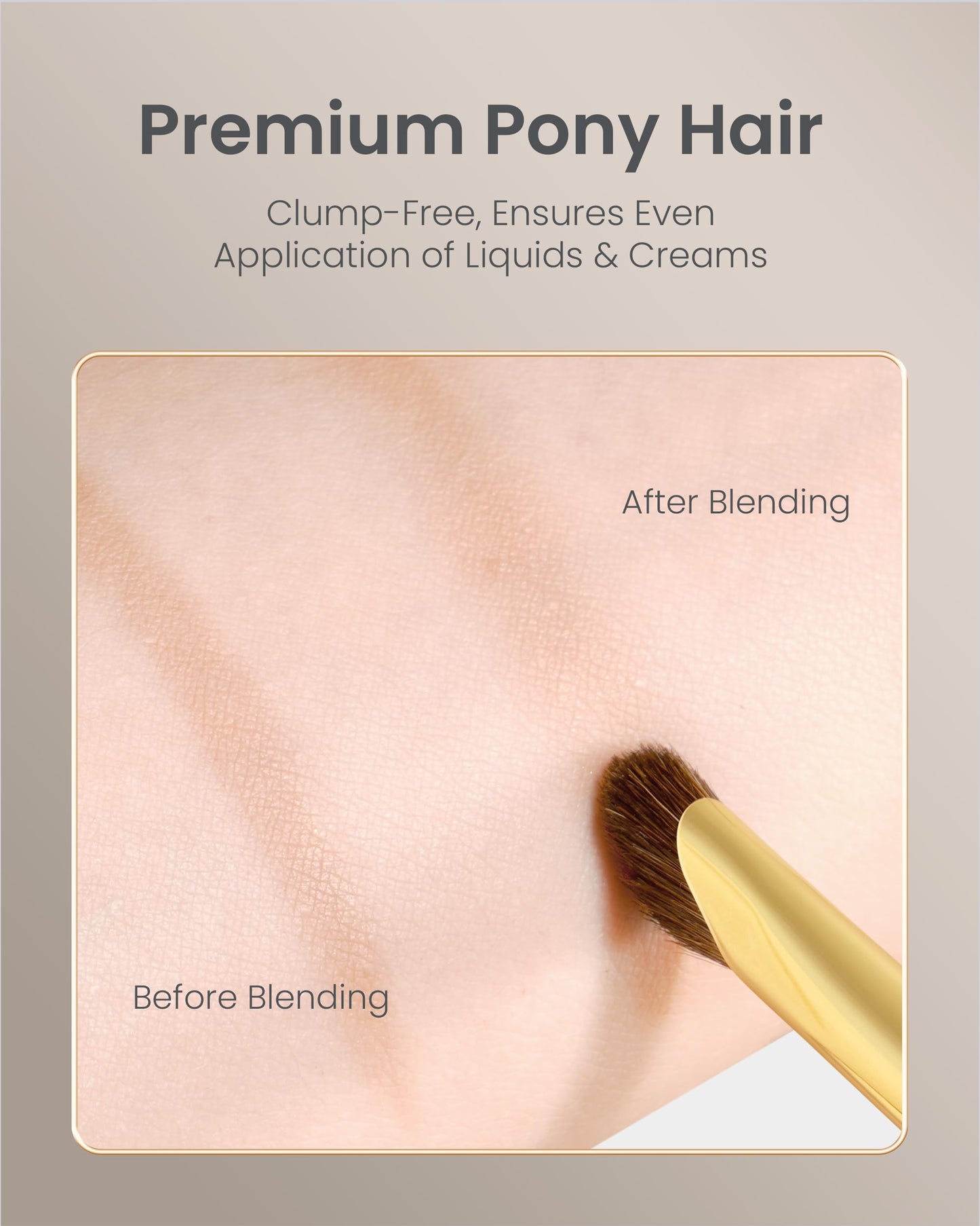 Desert Oak Series Nose Contour Brush - Angled Pony Hair Bristles for Seamless Sculpting, Dual-Use with Cream/Powder, Ebana Handl