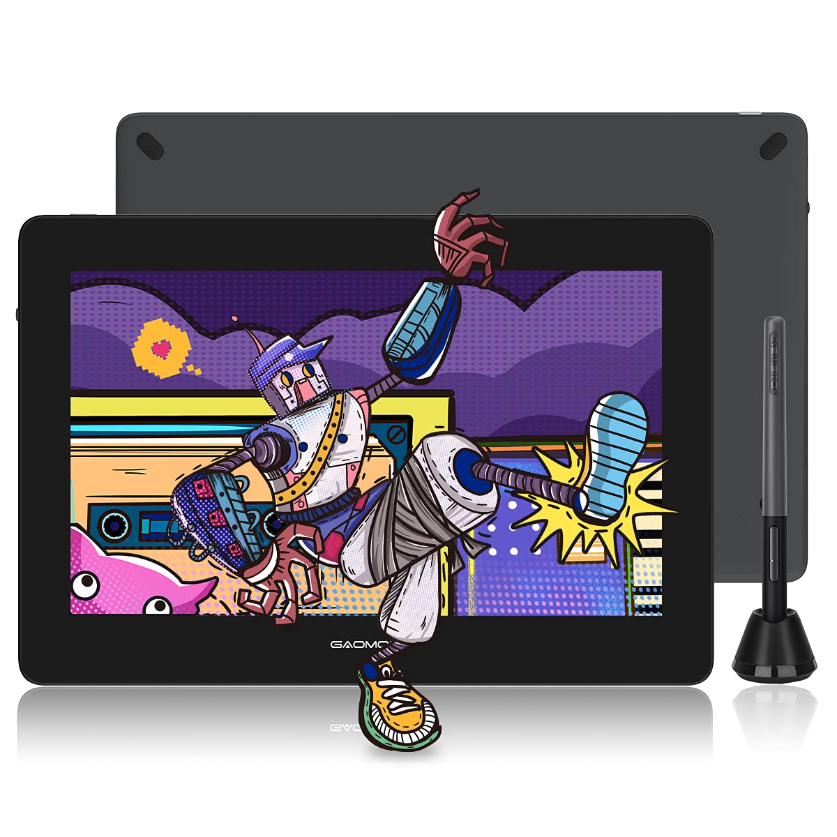 Gaomon Pd1320 Pen Display Drawing Tablet, 13.3 Inch Full Laminated 120% Srgb Graphics Monitor With Tilt Support For Artists, Des