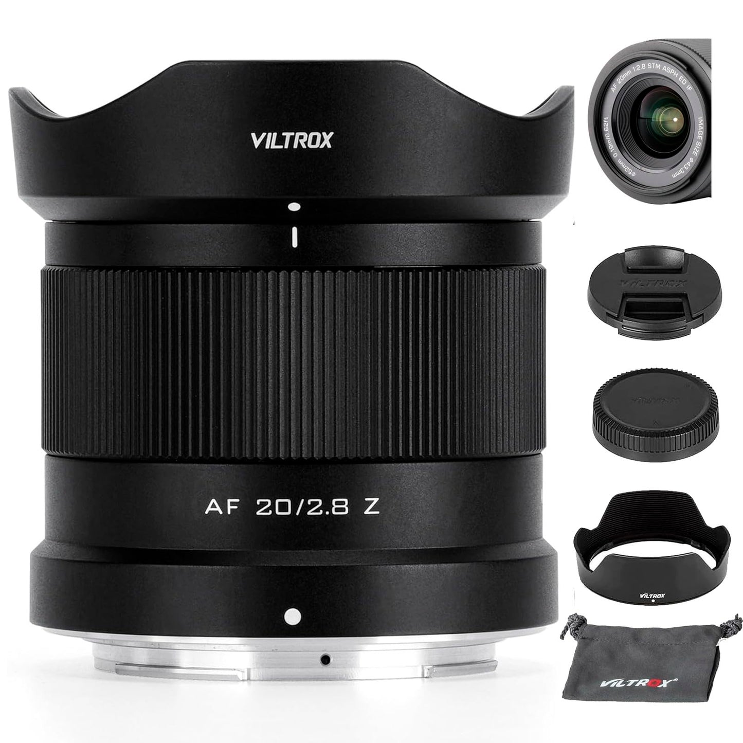 Viltrox 20Mm F2.8 F/2.8 Z-Mount Lens, Full Frame Wide Angle Prime Auto Focus Lens For Nikon Z-Mount Cameras Zf Z8 Z9 Z6 Z7 Z6Ii