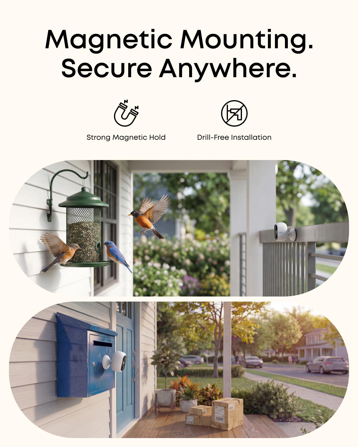 eufy Security eufyCam C35 4-Cam Kit, Wireless Indoor/Outdoor Camera, Magnetic Mount, Color Night Vision, Local Storage, No Monthly Fee, Built-in 8GB, IP67, Facial Recognition, Solar Panel Compatible