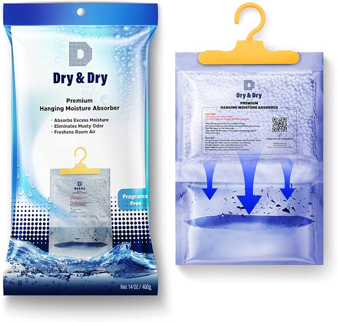 Dry & Dry 3 Packs [Net 14 Oz/Pack] Moisture Absorbers for Home, Basement & Bedroom - Small Dehumidifiers