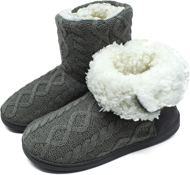ONCAI Women's Slippers Comfort Knit Boots Winter Warm Outdoor Indoor Shoes