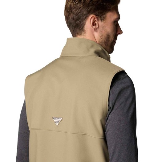 Columbia Men's PHG Ascender II Softshell Vest, Flax/Timberwoods Camo, Small