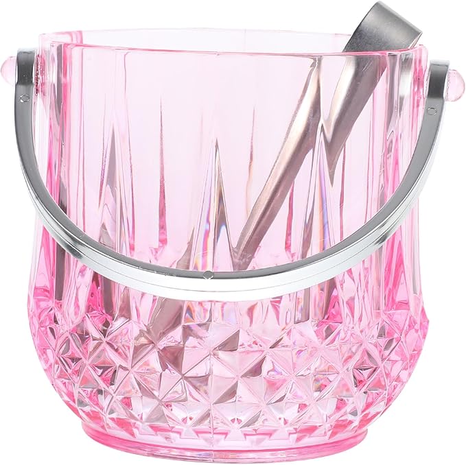 HOLIDYOYO Ice Bucket with Tongs,Plastic Ice Cube Container Beer Wine Chiller with Handle Beverage Tub Wine Bucket for Part...