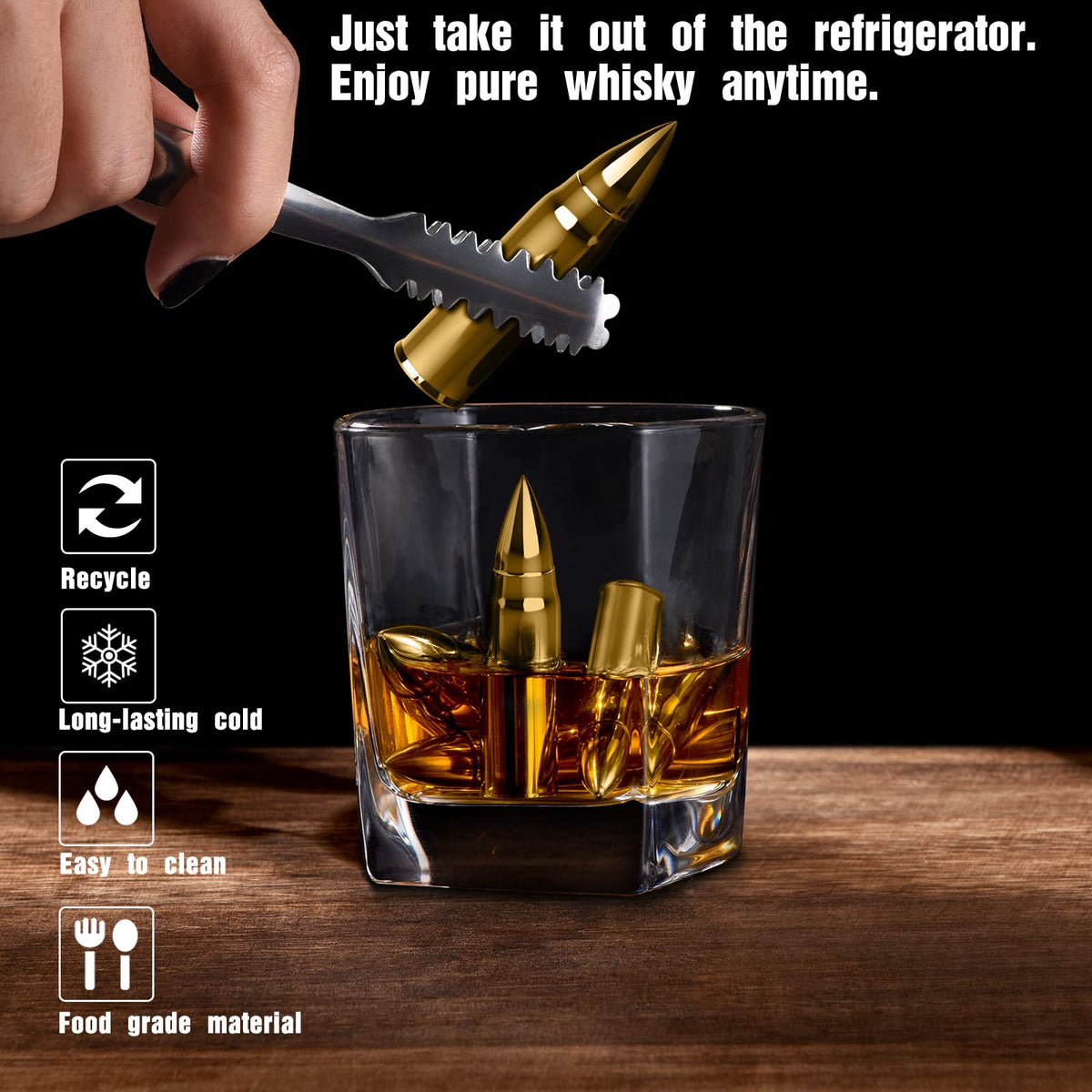Gifts for Men Him Christmas, Whiskey Stone Gifts for Husband Anniversary, Unique Birthday Gift Ideas for Dad from Daughter Son Wife, Cool Stocking Stuffers, Bourbon Gadgets for Grandpa Uncle Father