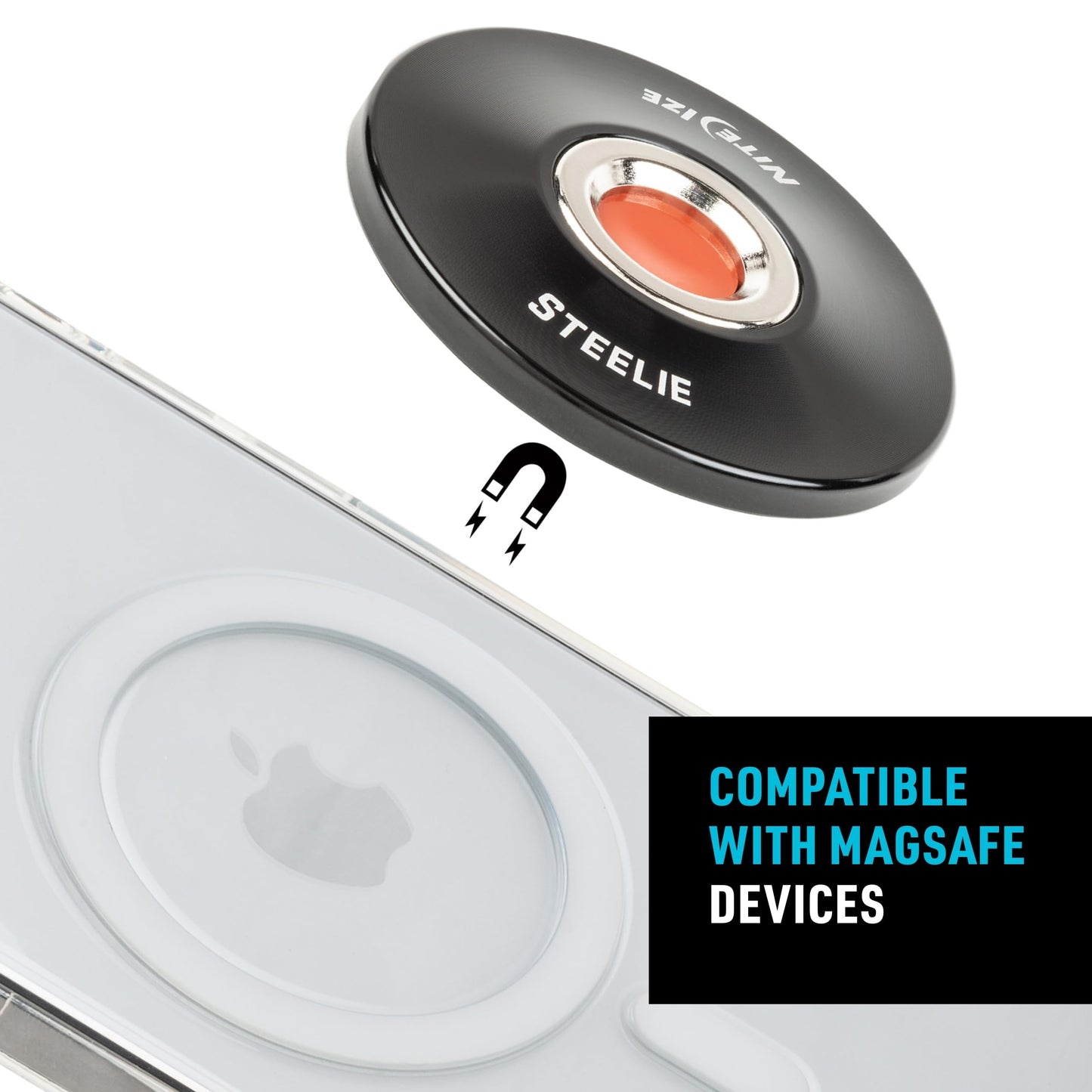 Nite Ize Steelie Orbiter Plus Magnetic Socket And Metal Ring - Car Dashboard With Magnetic Mount - Sturdy Dashboard Mount For Ce