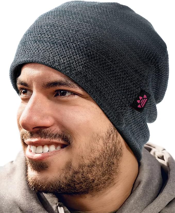 Lvaiz Mens Winter Beanie Hat Warm Fleece Lined Skull Cap for Men Reversible Women Windproof Watch Hat Knit Warm Unisex Beanie