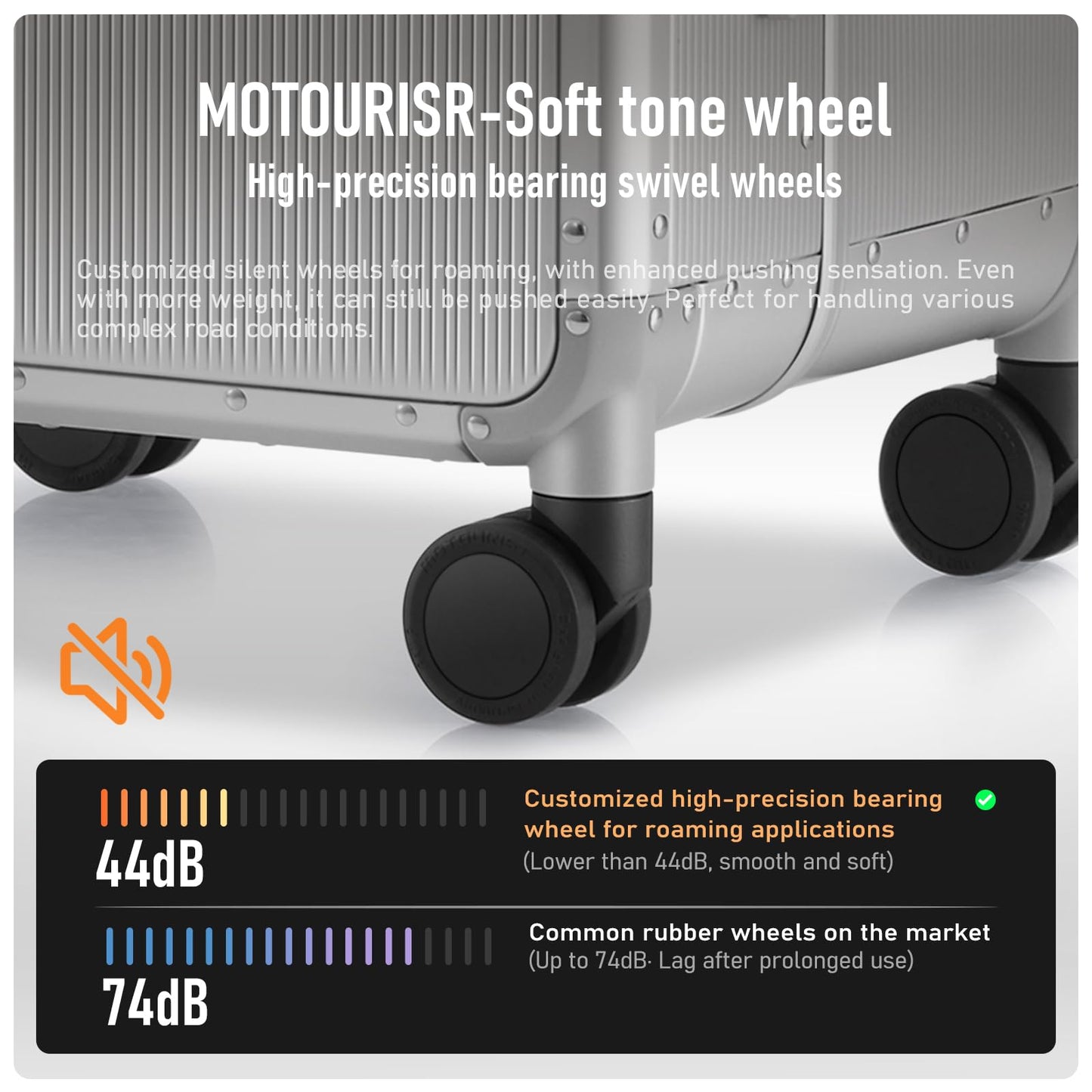 ROAMING 24 Inch Check Luggage Durable All Aluminum Hard Shell Suitcase with Wide Handle Zipperless with 360 Spinner Wheels, TSA Lock Smart Organizational Pockets for Business Travel Silver