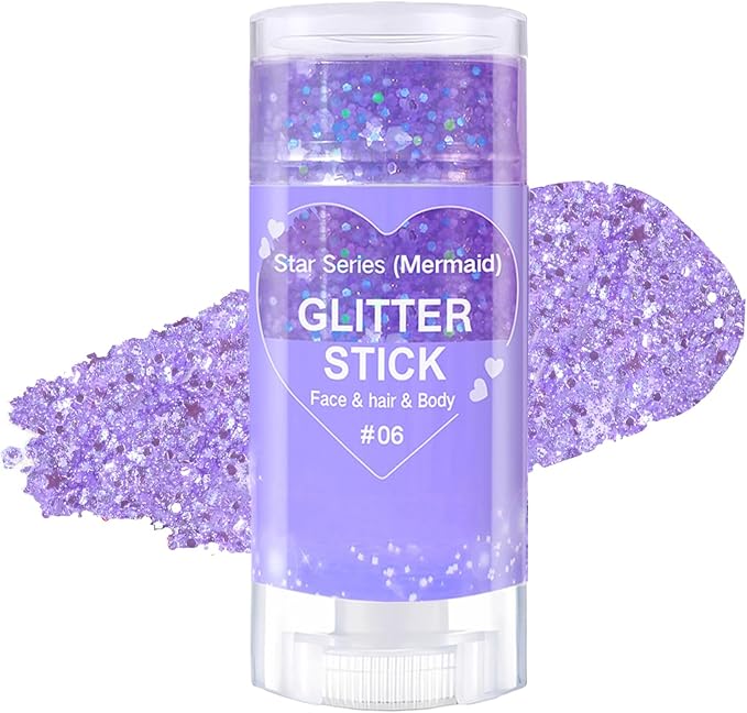 Body Glitter Stick,Halloween Face Hair Glitter Makeup for Kids Women,Waterproof Hair Glitter,Singer Concert Festival Rave ...
