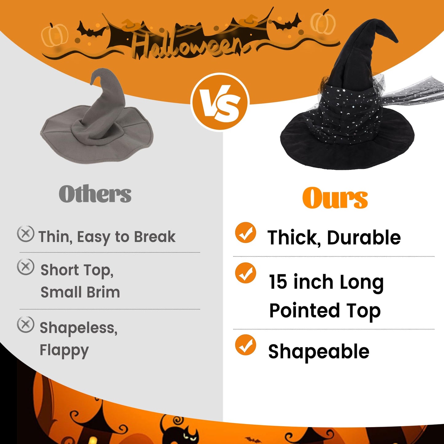 Ibeauti Wizard Hat for Adult Halloween Costume Witch Hat Cosplay Accessory (Black Mesh)