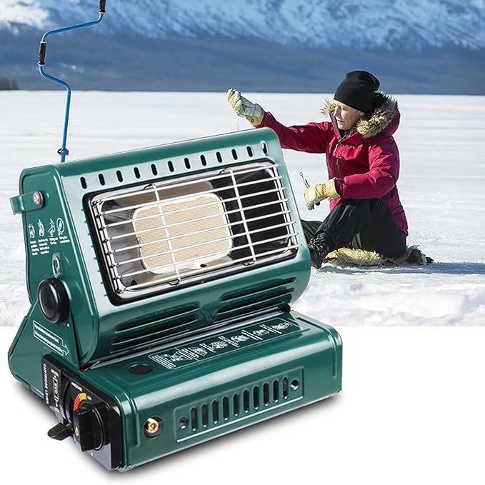 Aocet Portable Gas Heater Camping Heating Stove, 2-in-1, 1.3kW Small Butane Gas Heater Mini Space Heater for Outdoor, Ten...