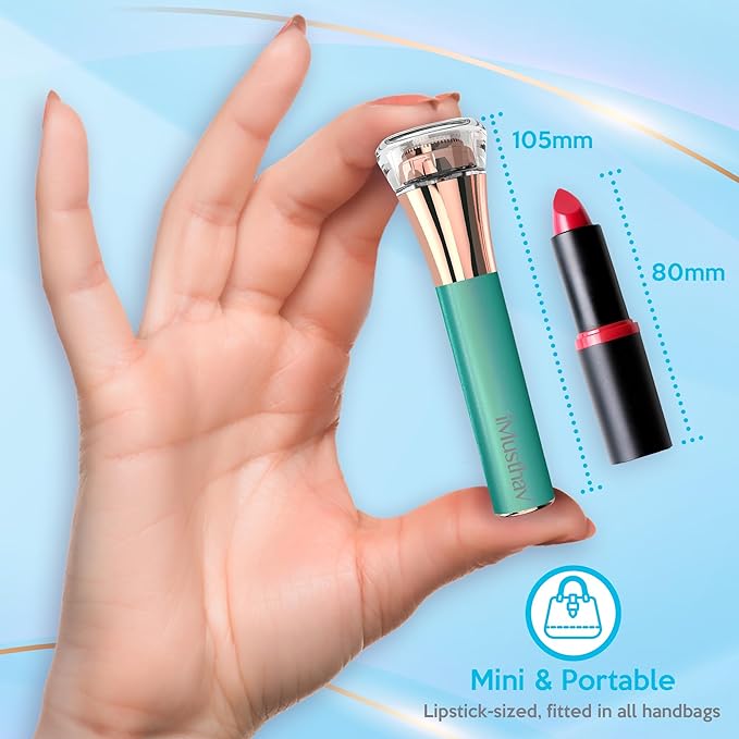 Facial Hair Remover for Women – Painless Flawless Electric Razor, Epilator & Trimmer 18K Gold-Plated Dual Ring Floating Head 20mm, USB Rechargeable, 360° LED Light for Face, Lip & Chin