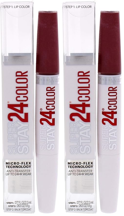 MAYBELLINE Super Stay 24, 2-Step Liquid Lipstick Makeup, Long Lasting Highly Pigmented Color with Moisturizing Balm, Timeless Rose, Pink, 1 Count (Pack of 2)