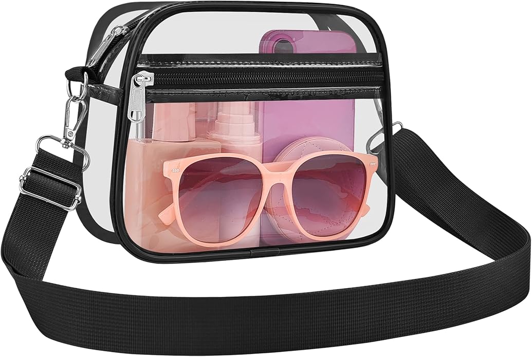 COK Clear Bag for Stadium Events Crossbody Bags for Women and Men Clear Purse for Concerts Festivals