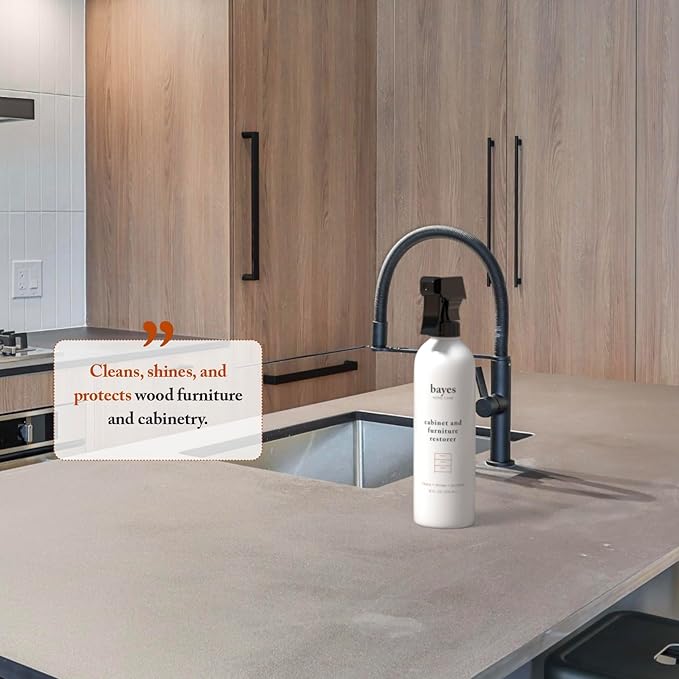 Bayes High-Performance Furniture, Cabinet Cleaner and Polish - Cleans, Conditions, and Preserves Fine Wood Furniture and Cabinetry - 16 oz