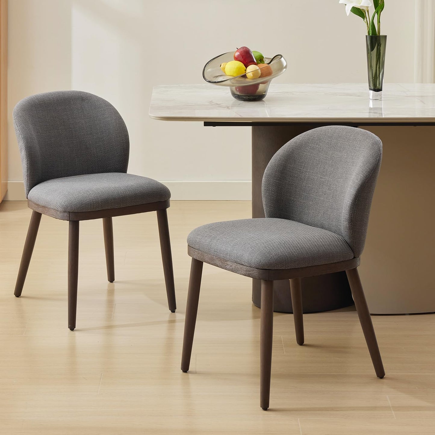 Attracoast Dining Chair Set of 6,Modern Upholstered Kitchen Chairs with Ergonomic Back Support,265lbs Capacity Dining Room Chairs with Wood Legs for Kitchen Dining Room Restaurant