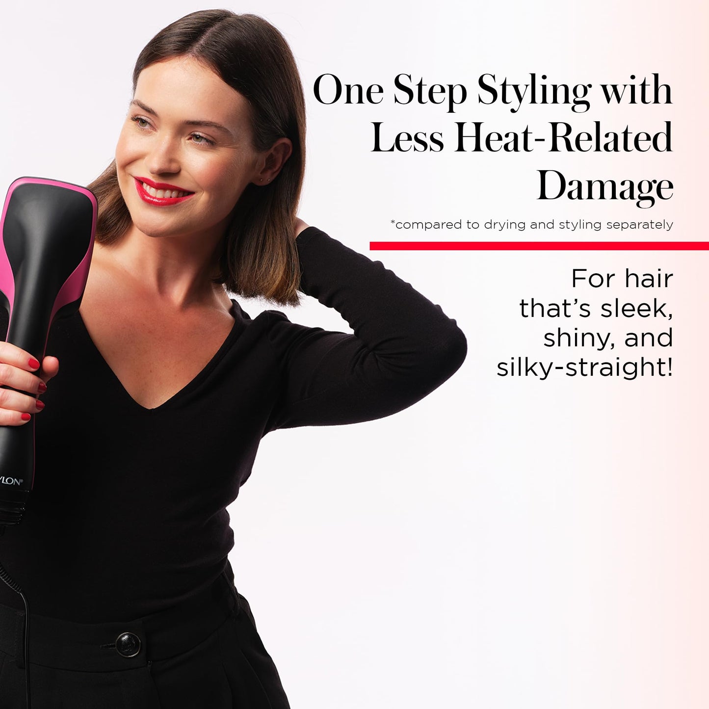 REVLON One-Step Hair Dryer and Styler, All-in-One Detangling and Straightener Brush for Salon-Quality Smooth, Straight Hair, Mor