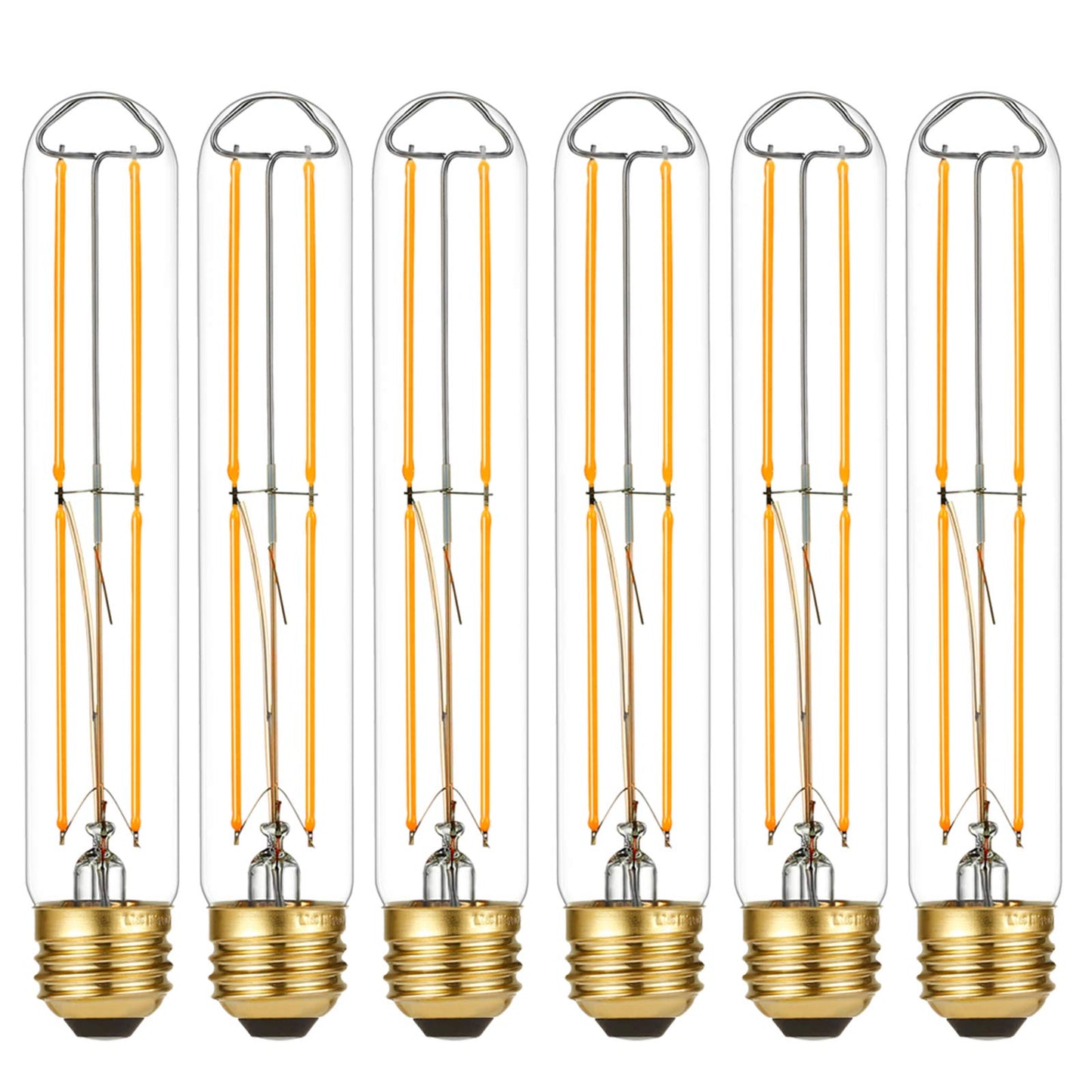 LiteHistory Dimmable E26 Light Bulb 6W Equal 60 watt led Light Bulb AC120V Warm White 2700K Edison 60 Watt 600LM T10 Bulb for Rustic Pendant,Industrial Pipe,Wall sconces,Vanity 6Pack