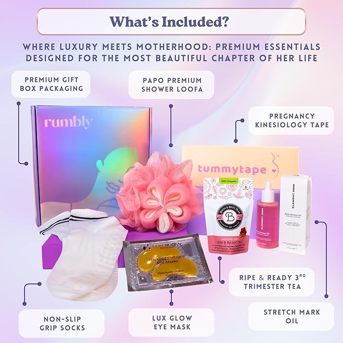 3rd Trimester Mom-to-Be Essentials Box - Gift for Expecting Moms - Care Package with Essential New Mommy Items & Pregnancy Must-Haves T3