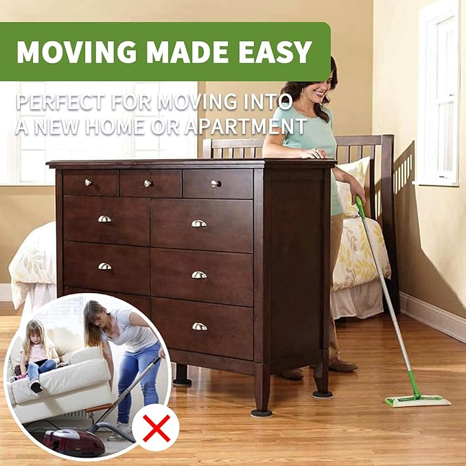 COVERCORNER Furniture Sliders for Hardwood Floors, Furniture Sliders for Carpeted Floors, 8 PCS 4 3/4 inch Combo Pack, Sliders for Moving Furniture, Furniture Movers Sliders