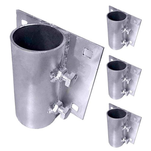 TPSHKE Dock Hardware 2.75" Galvanized Dock Pipe Leg Holder/Sleeve，Galvanized,Fully Welded for Greater Strength (4 Pack Side Leg Pipe Holder)