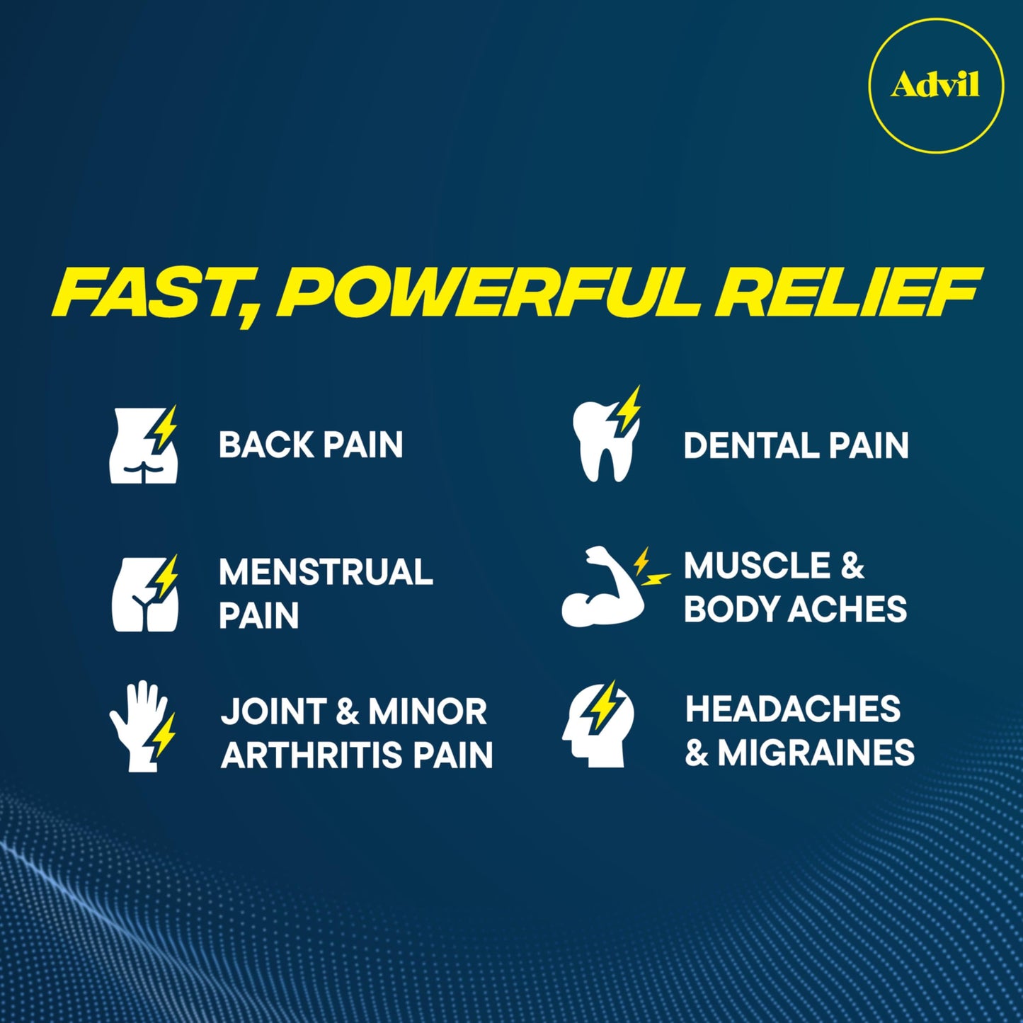 Advil Dual Action Back Pain Caplets Delivers 125mg Ibuprofen and 250mg Acetaminophen Per Dose for 8 Hours of Back Pain Relief - 144 Count
