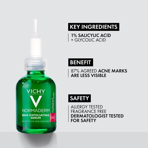 Vichy Acne Prone Skin Bundle, Normaderm BHA Exfoliating Serum and LiftActiv B3 Niacinamide Serum